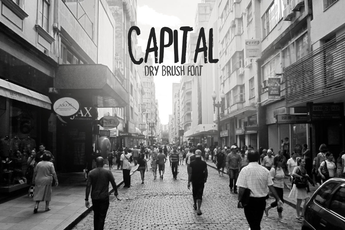 Capital Dry Brush Font preview 5