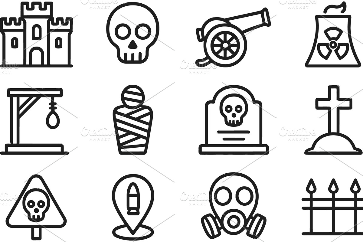 Vector illustration of line icons, an Object Illustration by ZinetroN
