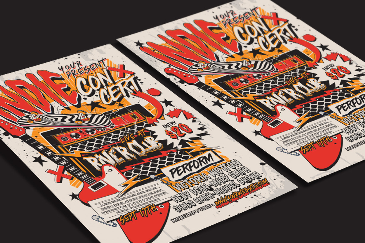 Indie Music Concert Flyer, a Flyer Template by Muhamad Iqbal hidayat (Photo 3 of 4)