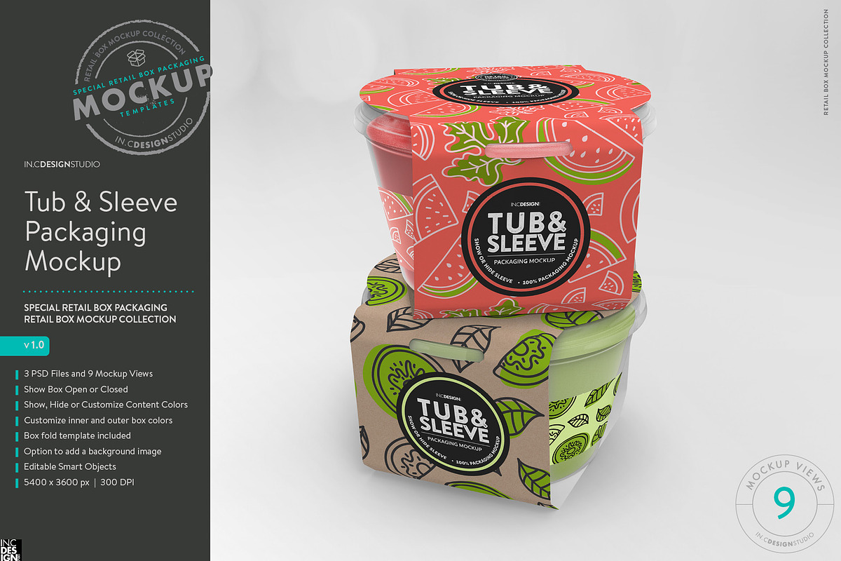 Tub and Sleeve Packaging Mockup, a Packaging Mockup by INCDesign (Photo 1 of 9)