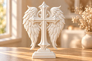 Angel Wings Christian Cross STL, a Scene 3D Model by Layerology (Thumbnail 2 of 3)