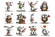 Valentine Creatures Clipart, an Illustration by Design Market (Thumbnail 3 of 3)