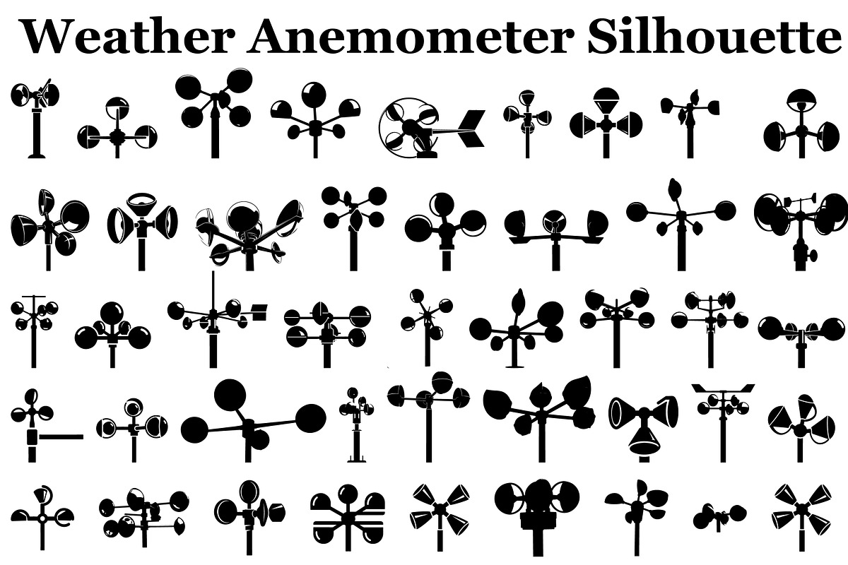 Weather Anemometer Silhouettes, a Graphic by musafir_fashion (Photo 1 of 10)