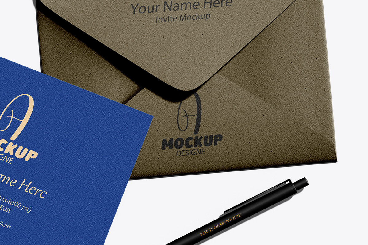 Envelope Mockup with Insert Card, an Advertising Mockup by pixelmock (Photo 17 of 22)
