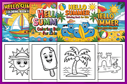 Hello Summer Coloring Pages for Kids, a Seasonal Illustration by Ink Gallery (Thumbnail 3 of 4)