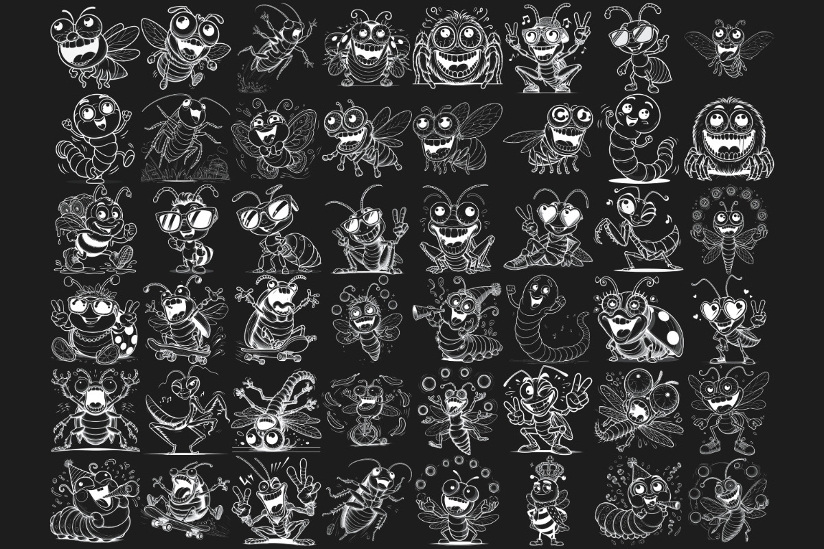 Crazy Cartoon Insects Set 1, a Brush Add-On by Disasterology Ink (Photo 5 of 10)