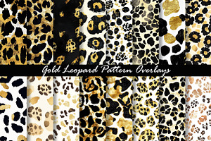 Gold Leopard Pattern Overlays