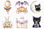 Whimsical Halloween Peeking Clipart, a Seasonal Illustration by designcity5 (Thumbnail 2 of 5)