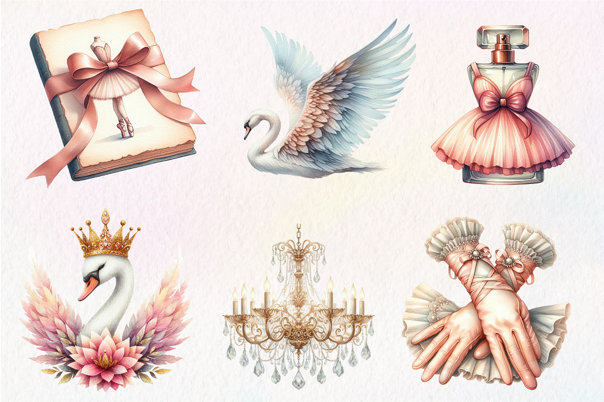 Watercolor Ballet Whisper Clipart, an Illustration by CreationArt (Photo 2 of 5)