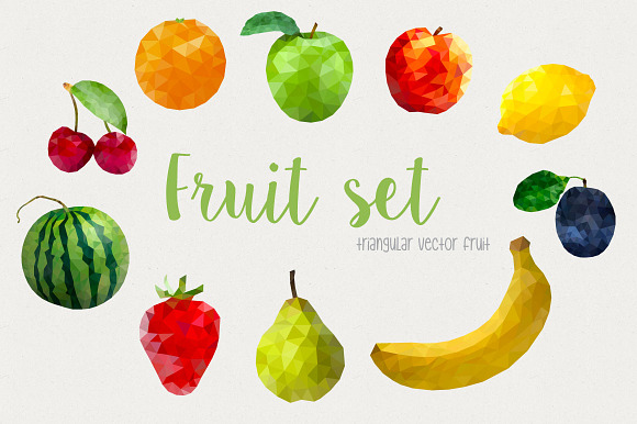 Geometric Fruit Set preview 6