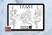 100 procreate snake stamps, a Brush Add-On by Arts For Peace (Thumbnail 5 of 9)