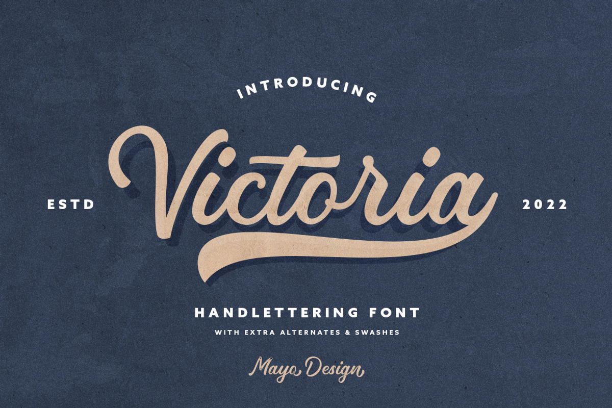 Victoria Handlettering Font, a Script Font by Mayofont (Photo 1 of 10)