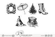 100 line art Victorian Era clip art, an Object Illustration by Poppy Lane Studio (Thumbnail 10 of 13)
