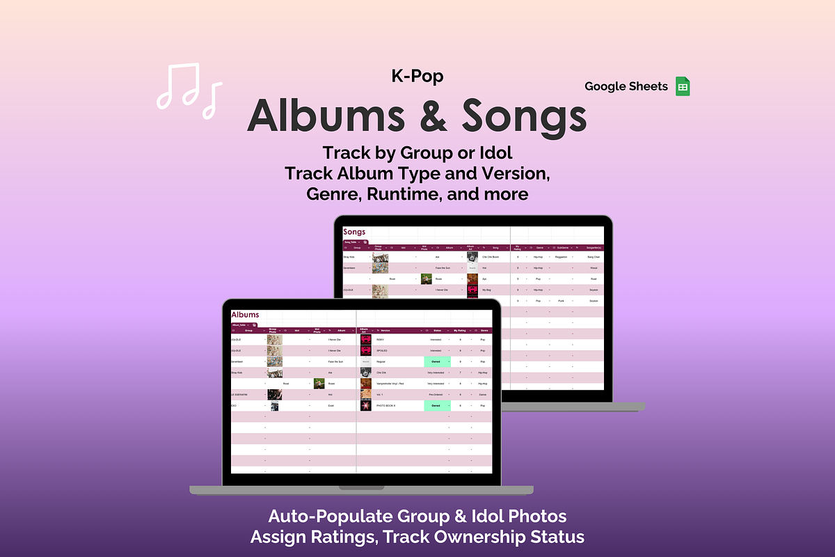K-Pop Tracker - Google Sheets preview 4