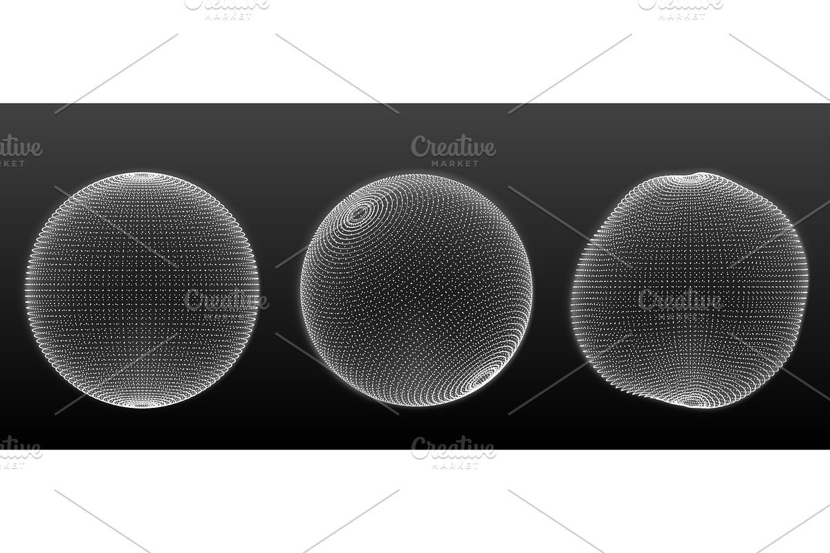 Sphere particle dot wireframe, a Technology Illustration by art PVP - market
