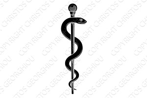 Rod Of Asclepius Doctor Caduceus, a Healthcare Illustration by Christos Georghiou