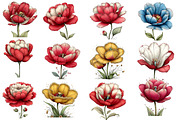 Whimsical Spring Hibiscus Flowers, an Illustration by Designworld (Thumbnail 7 of 7)