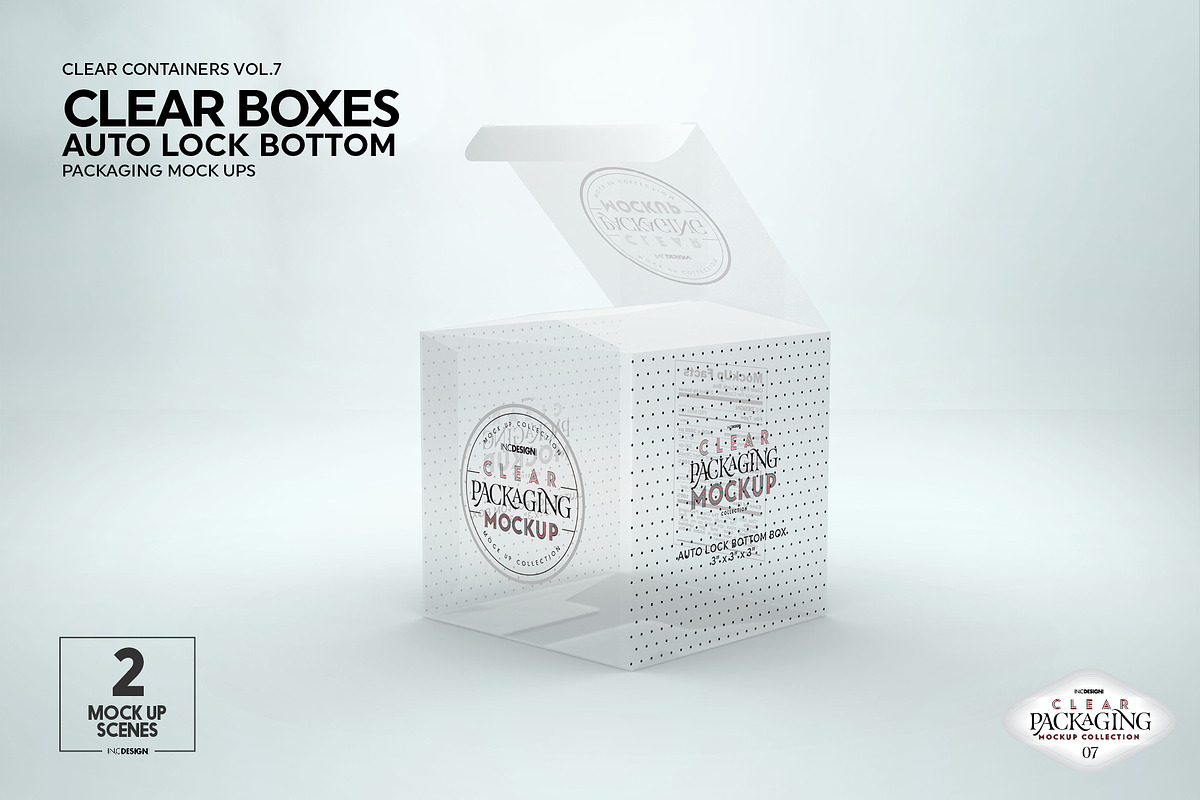 Clear Lock Bottom Boxes Mockup, a Cups & Container Mockup by INCDesign (Photo 8 of 9)