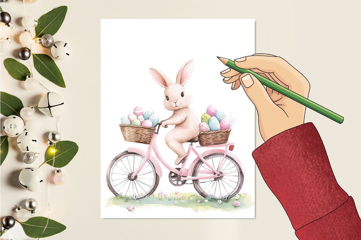 Pastel Pink Easter Watercolor Png, an Illustration by RobertsArt (Photo 6 of 7)