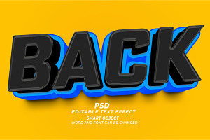 PSD Back 3D Editable Text Effect