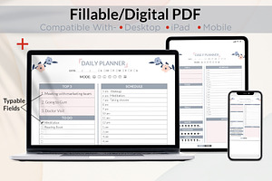 Daily Planner In Word & Digital PDF