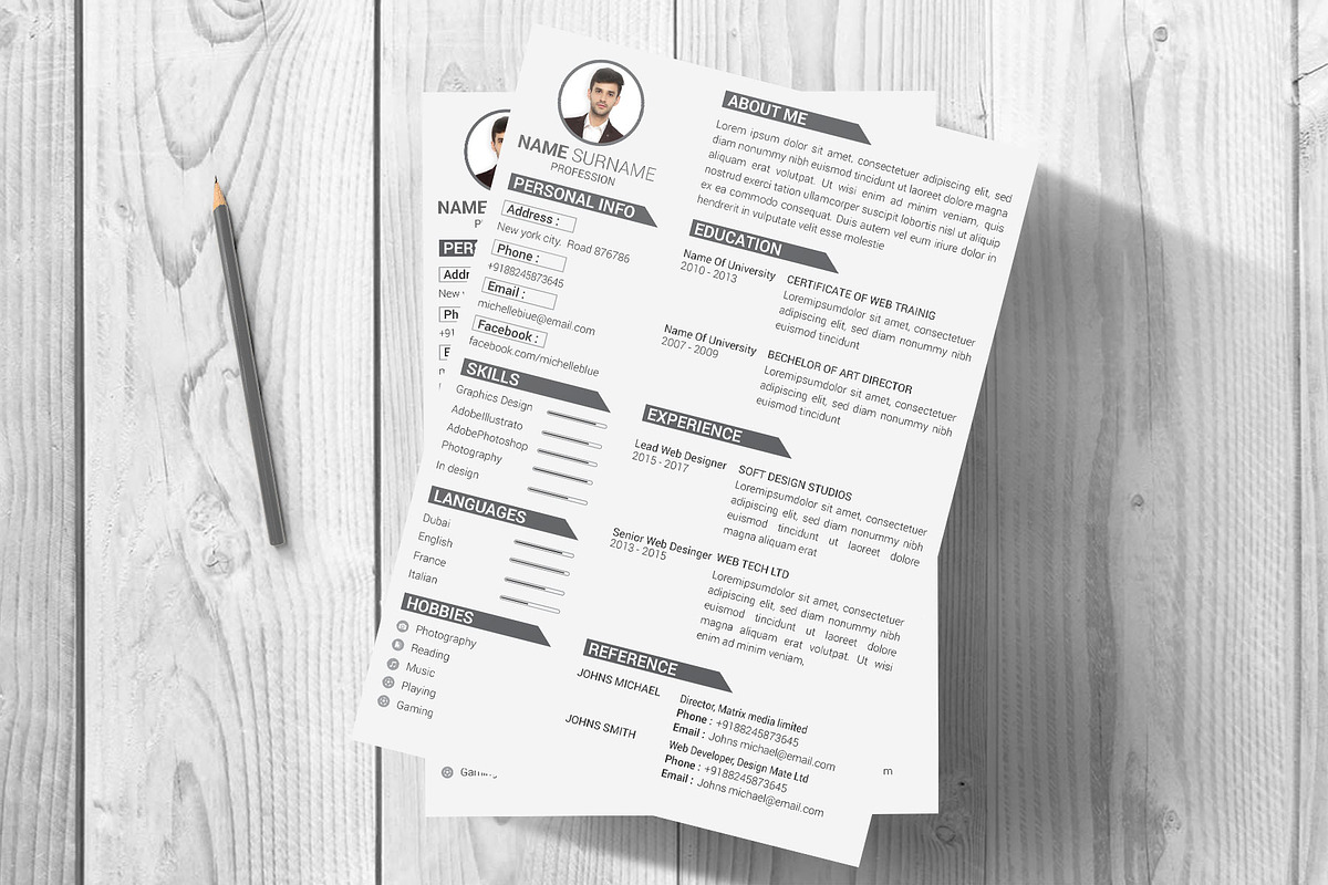 Clean Resume/CV, a Resume Template by designvillage (Photo 3 of 12)