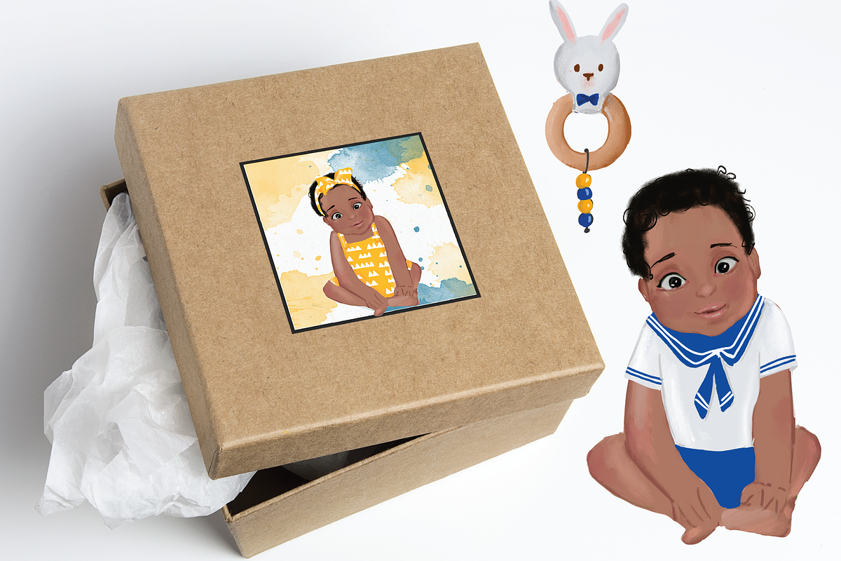 Cute babies toddler & their clothes, a Person Illustration by Winged Graphics (Photo 2 of 5)