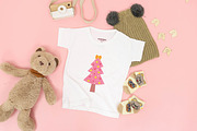 Pink Christmas Tree Set, a Seasonal Illustration by JulyGart (Thumbnail 4 of 6)