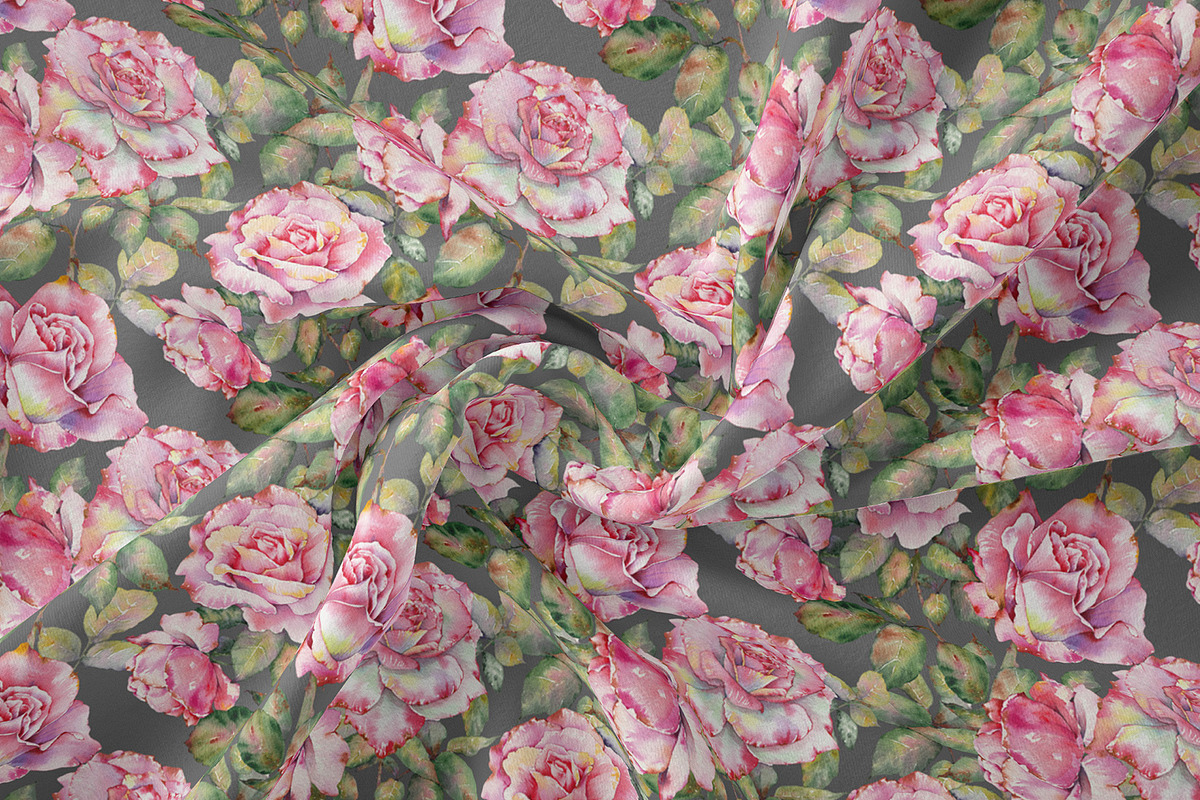 Watercolor Garden Rose Patterns, a Pattern Graphic by Jeanna Draw (Photo 11 of 12)