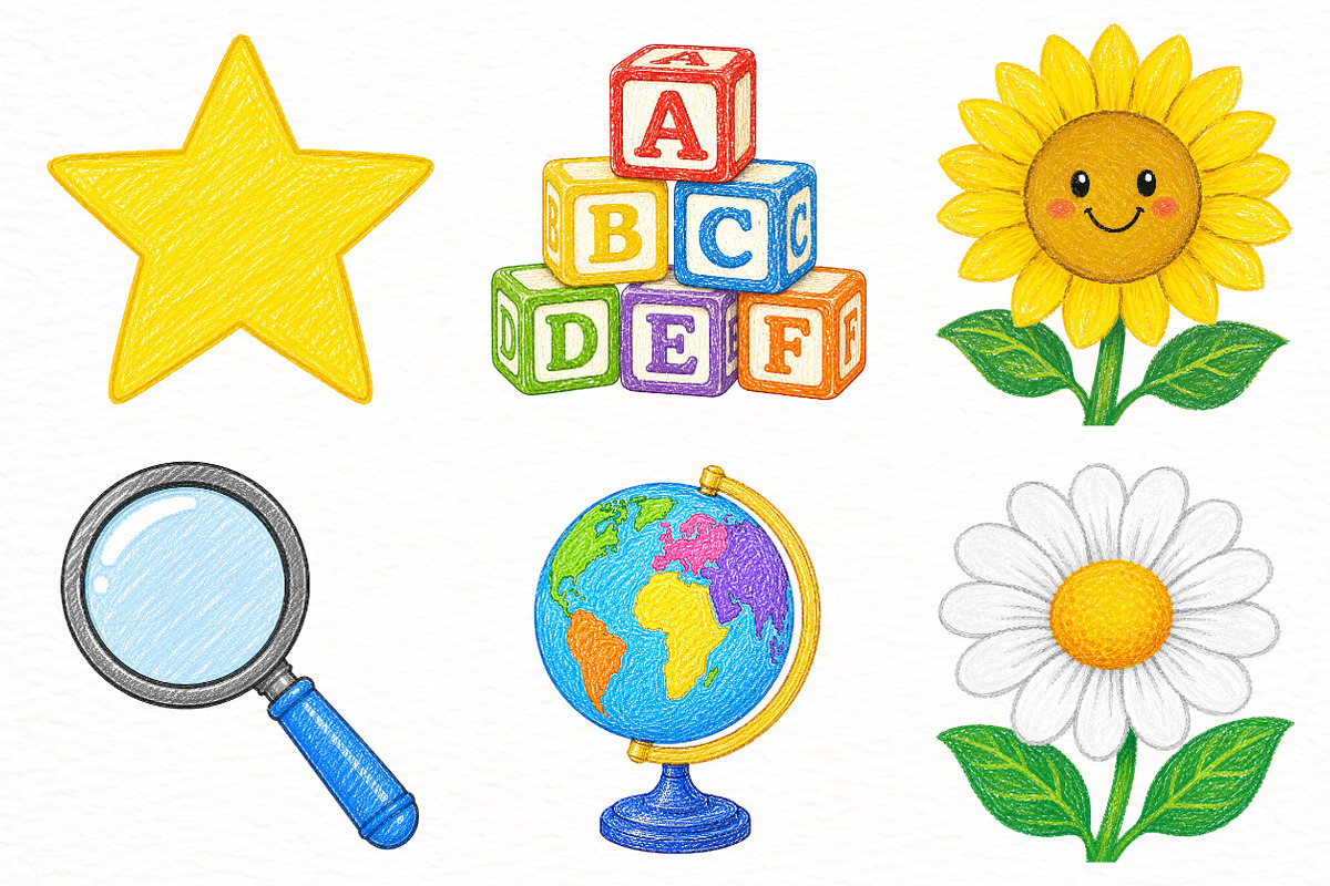 Back to School Clipart PNG Bundle, a Seasonal Illustration by Designworld (Photo 2 of 5)