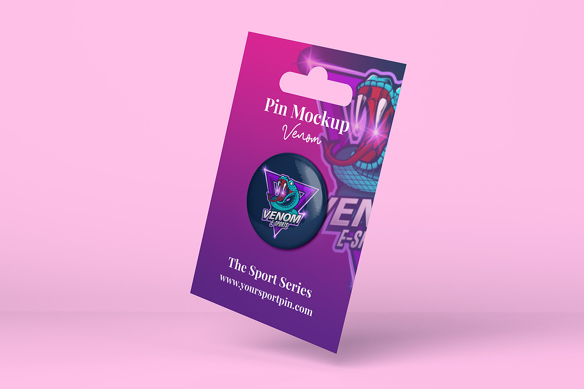 Pin Button Mockup - 8 Views, an Advertising Mockup by Illusiongraphic (Photo 3 of 23)