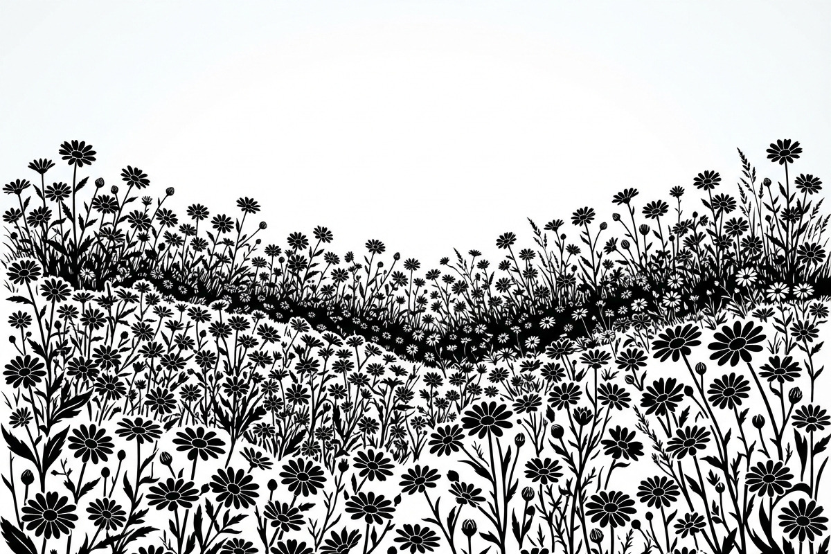 60 Daisy Flower Field Silhouette, a Seasonal Illustration by Amazin_art (Photo 6 of 35)