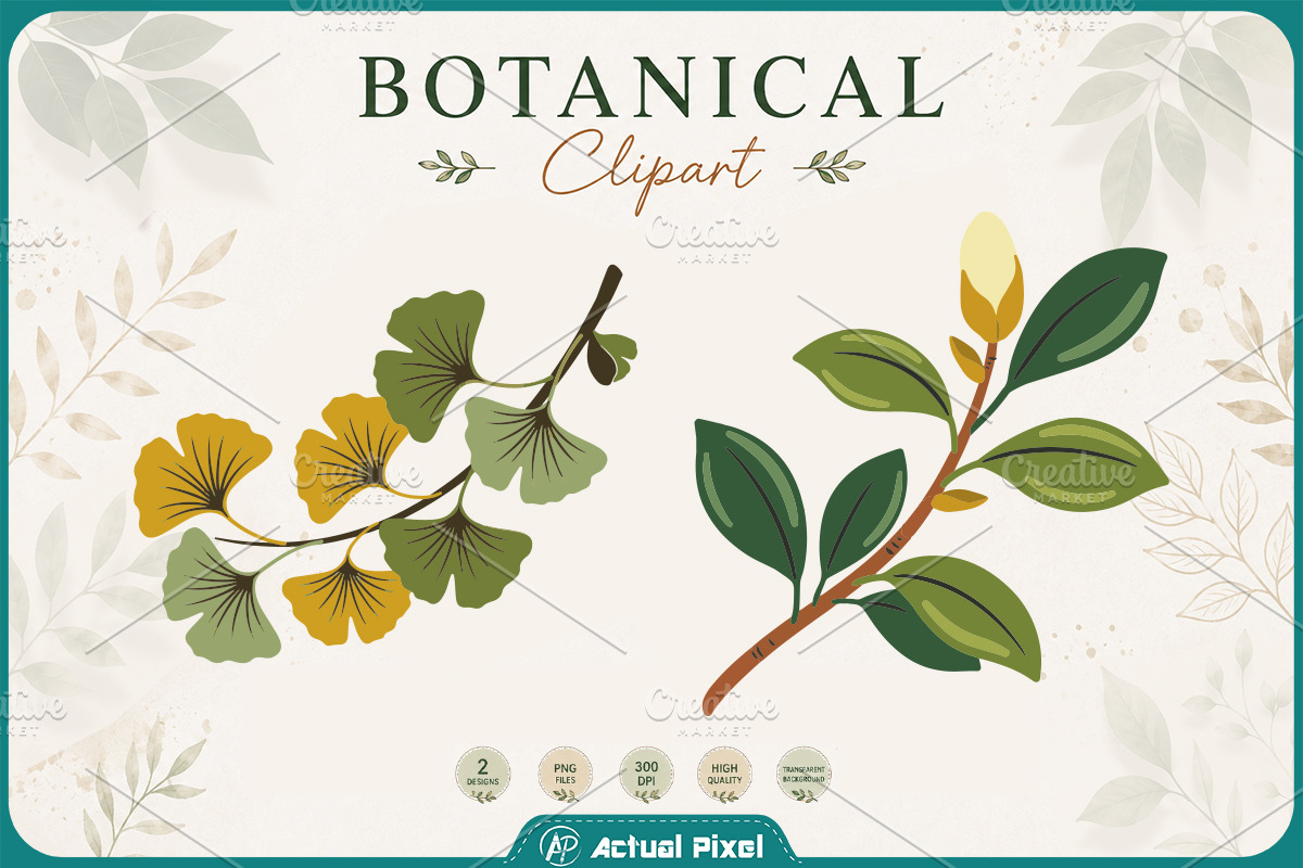 Boho Botanical Leaves Clipart Bundle, a Nature Photo by Actual Pixel (Photo 12 of 21)