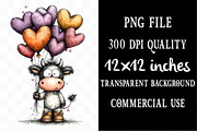 Whimsical Valentine Cow Clipart, an Illustration by Designking (Thumbnail 4 of 5)