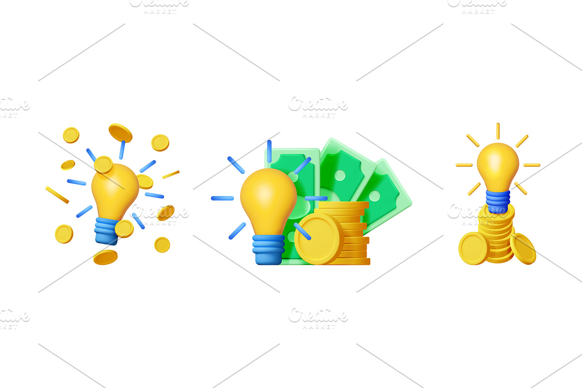 Idea for making money. Light bulb, an Object Illustration by Abscent