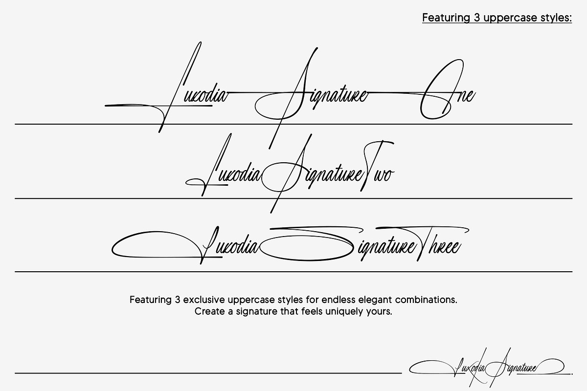 Luxodia Signature, a Script Font by Lemonthe (Photo 2 of 14)