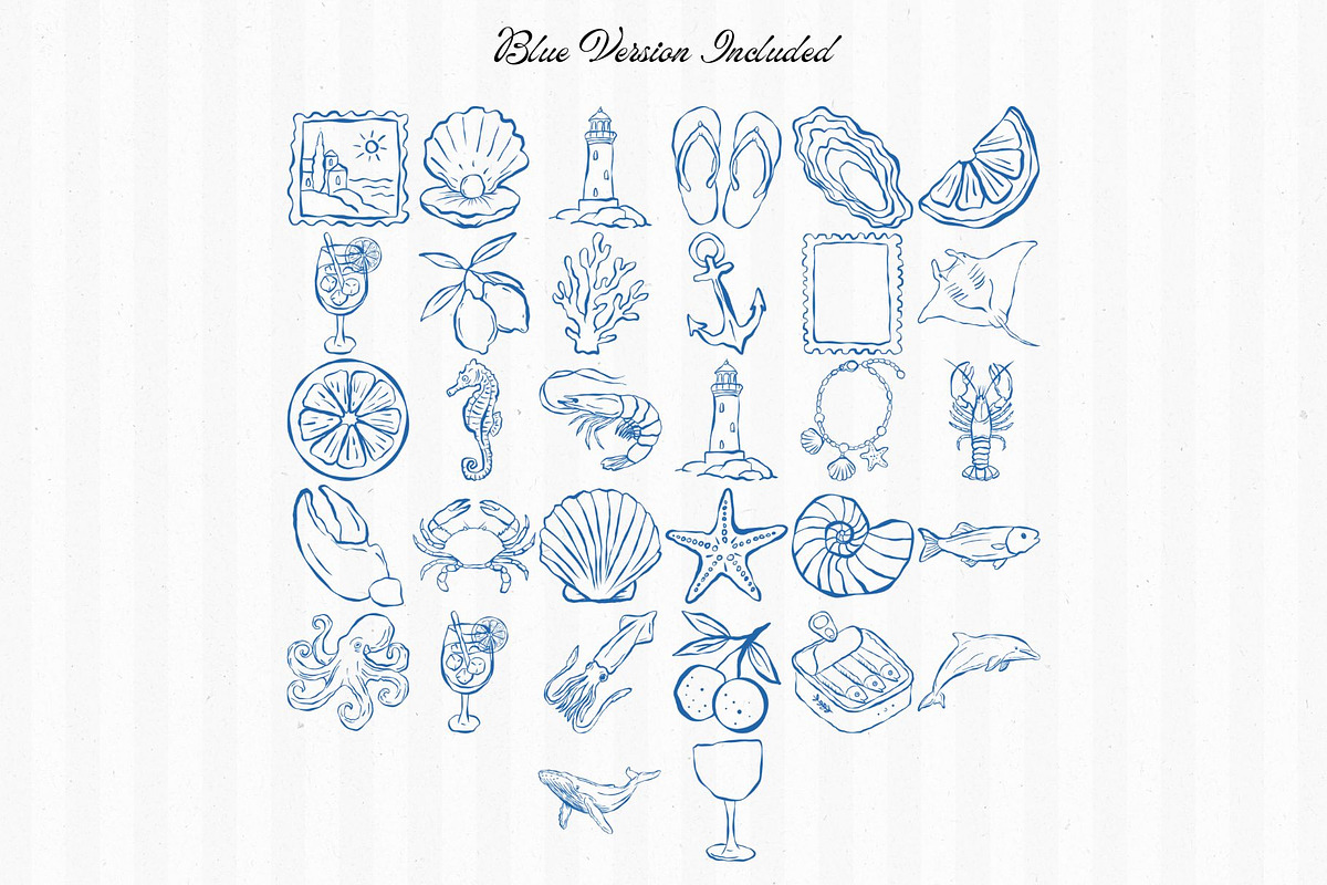 Coastal Doodles Line Art Bundle, an Animal Illustration by Fins and Fiction (Photo 6 of 9)