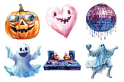 Disco Halloween Clipart PNG, an Illustration by Daily.Designs (Thumbnail 2 of 5)