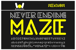 never ending maze font, a Font by weknow