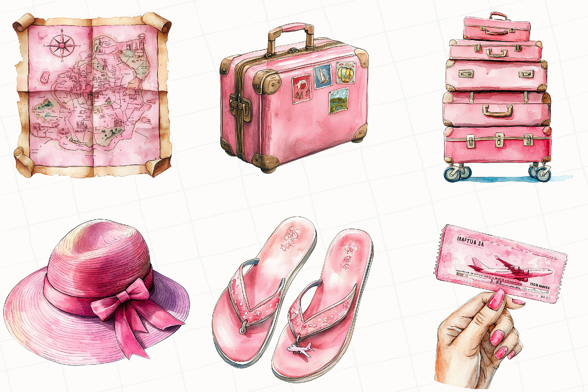 Pink Travel Sublimation Clipart, an Illustration by OK Design (Photo 5 of 5)
