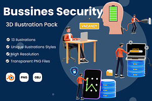 Business Security 3D Illustration
