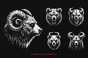 10 Bundle Dark Art Bear Horn Animal, an Illustration by Morspective (Thumbnail 5 of 7)