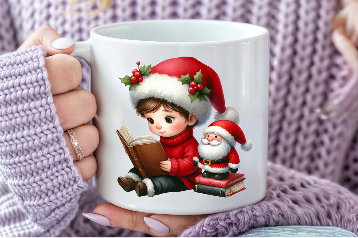 Christmas Reading Clipart, an Illustration by Pixels.Craft (Photo 4 of 7)