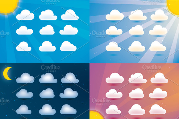 Clouds Vector Set preview 6