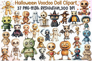 Halloween Voodoo Doll Clipart, an Illustration by Sublimation Artist