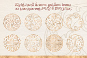 36 Japanese Wave & Gold Icons, a Pattern Graphic by Blixa 6 Studios (Thumbnail 5 of 10)
