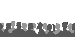 Crowd silhouette people on the, a Person Illustration by skripnikbb