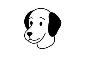 Smiling cartoon dog with floppy, an Animal Illustration by GraphiShop