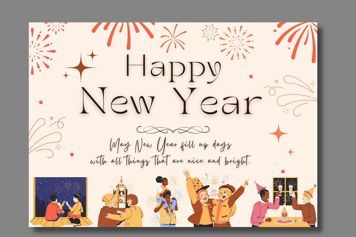 Elegant White New Year Card | Canva, a Card Template by WynterLife Studio (Photo 2 of 6)