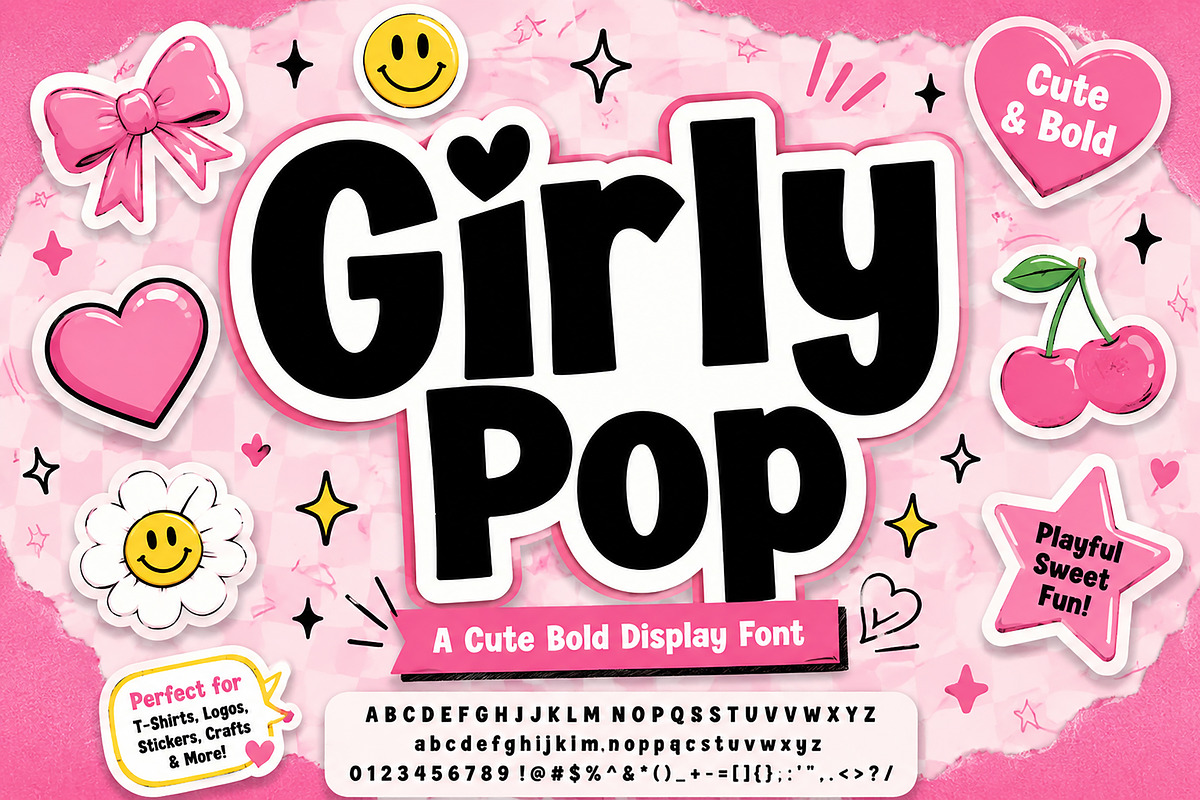 Girly Pop, a Slab Serif Font by Wow Magic (Photo 1 of 5)